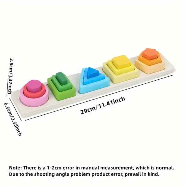 JUGUETE MONTESORI DE MADERA PARA APILAR FIGURAS GEOMETRICAS - Image 3